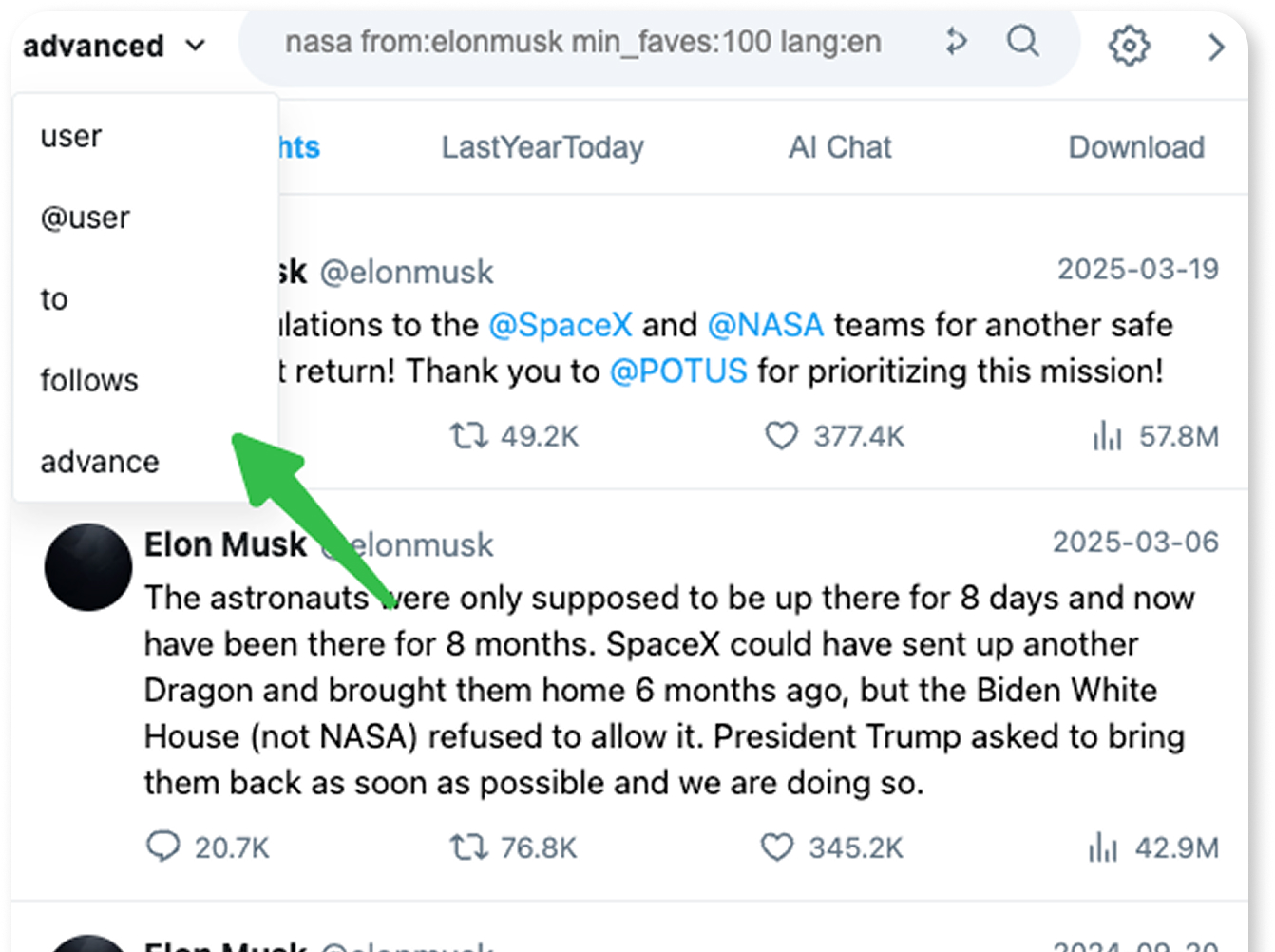 Advanced Search Preview